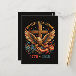 250 Jaar geloof en vrijheid patriottische adelaar Briefkaart
