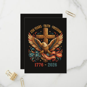 250 Jaar geloof en vrijheid patriottische adelaar Uitnodiging Briefkaart