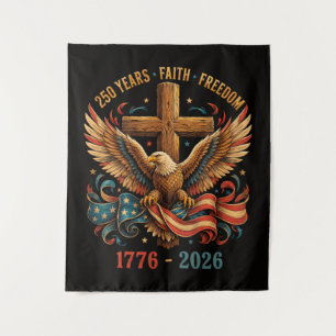 250 Jaar geloof en vrijheid patriottische adelaar Wandkleed