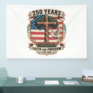 250 Jaar geloof en vrijheid Spandoek