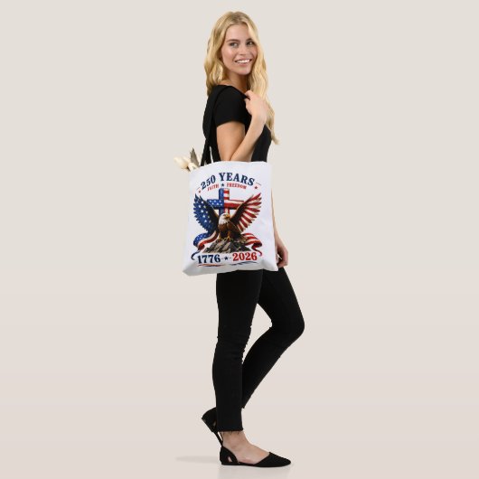 250 jaar geloof en vrijheid tote bag (Op model)
