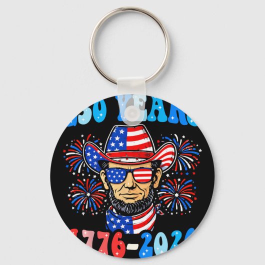 250 Jaar George Washington 1776-2026 250ste Verjaa Sleutelhanger (Voorkant)