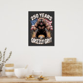 250 Jaar Grizzly Grit Patriottische Beer Kunst Poster (Keuken)
