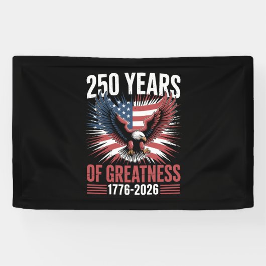 250 Jaar Grootheid 1776 2026 250ste Verjaardag Spandoek (Horizontaal)