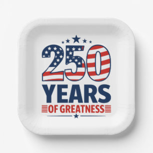 250 Jaar Grootheid Amerikaanse Onaafhankelijkheid Papieren Bordje