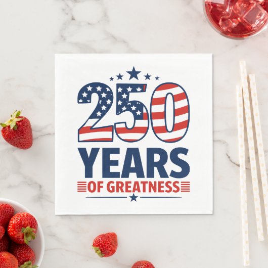 250 Jaar Grootheid Amerikaanse Onafhankelijkheid Servet (Insitu)