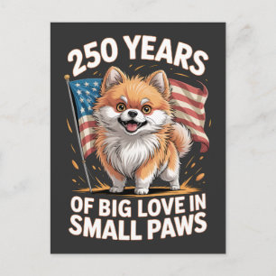 250 Jaar Grote Liefde in Kleine Pootjes Pomeranian Briefkaart