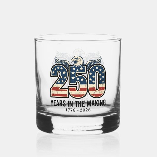 250 jaar in de maak whisky glas (Voorkant)