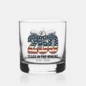 250 jaar in de maak whisky glas (Achterkant)