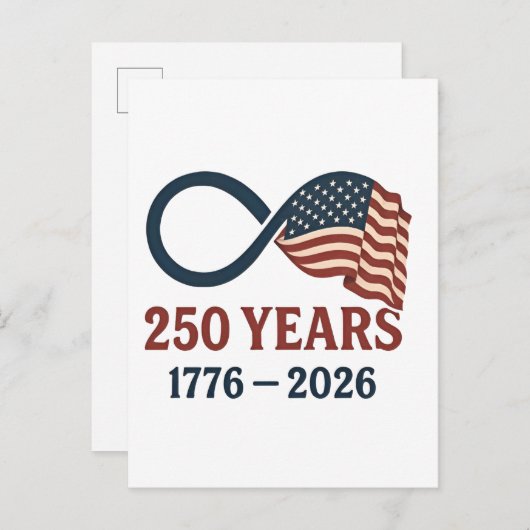 250 jaar Jubileum 1776-2026 USA Patriottisch Aankondigingskaart (Voorkant / Achterkant)