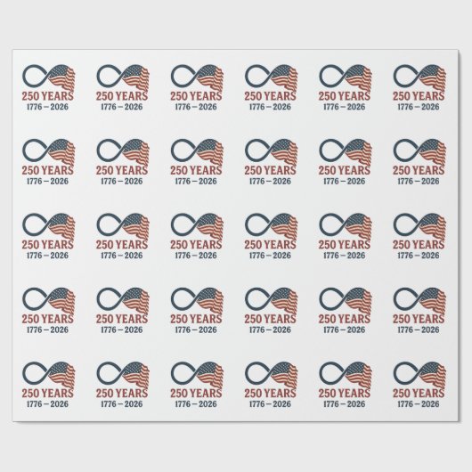 250 Jaar Jubileum 1776-2026 USA Patriottisch  Cadeaupapier (Vlak)