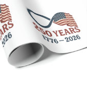 250 Jaar Jubileum 1776-2026 USA Patriottisch  Cadeaupapier (Rol Hoek)