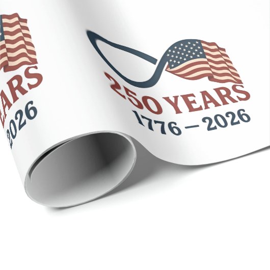 250 Jaar Jubileum 1776-2026 USA Patriottisch Cadeaupapier (Rol Hoek)