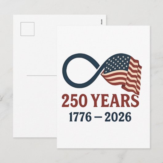 250 jaar Jubileum 1776-2026 USA Patriottisch Feestdagenkaart (Voorkant / Achterkant)
