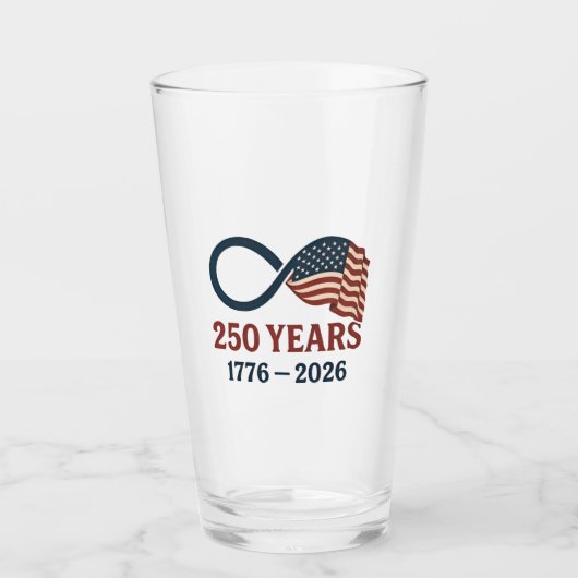 250 Jaar Jubileum 1776-2026 USA Patriottisch  Glas (Voorkant)