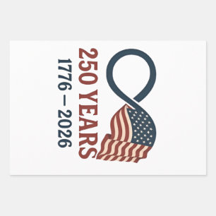 250 jaar Jubileum 1776-2026 USA Patriottisch Inpakpapier Vel