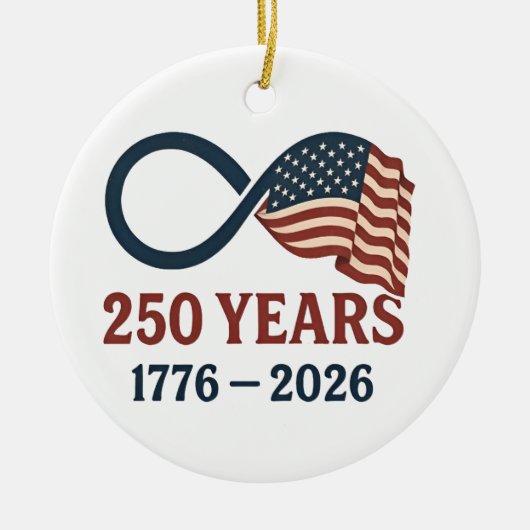 250 Jaar Jubileum 1776-2026 USA Patriottisch  Keramisch Ornament (Voorkant)