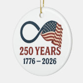 250 Jaar Jubileum 1776-2026 USA Patriottisch  Keramisch Ornament (Links)