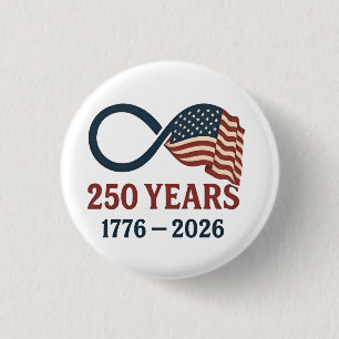 250 Jaar Jubileum 1776-2026 USA Patriottisch  Ronde Button 3,2 Cm