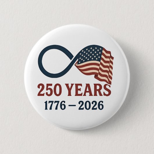 250 jaar Jubileum 1776-2026 USA Patriottisch Ronde Button 5,7 Cm (Voorkant)