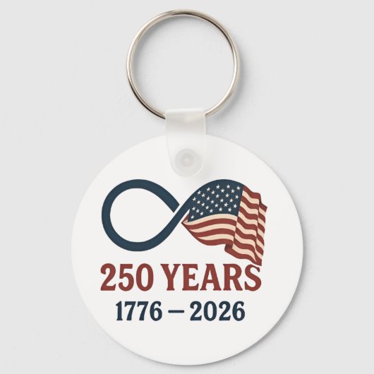 250 jaar Jubileum 1776-2026 USA Patriottisch Sleutelhanger (Voorkant)