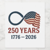 250 Jaar Jubileum 1776-2026 USA Patriottisch  Wijn Etiket (Enkel label)