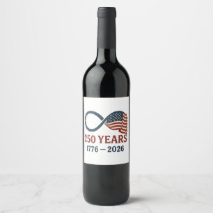 250 Jaar Jubileum 1776-2026 USA Patriottisch Wijn Etiket