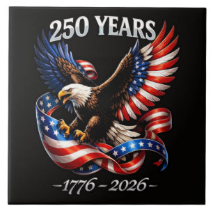 250 Jaar Jubileum Adelaar Amerikaanse Vlag Tegeltje