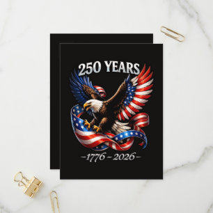 250 Jaar Jubileum Adelaar Amerikaanse Vlag Uitnodiging Briefkaart