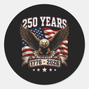 250 Jaar Jubileum Amerikaans 1776 2026 Ronde Sticker