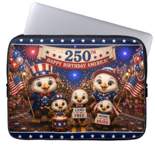 250 Jaar Jubileum Amerikaanse Adelaar 4 juli Feest Laptop Sleeve