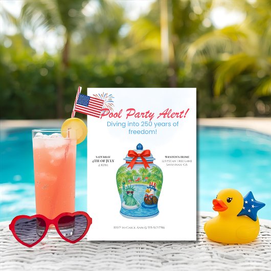 250 jaar Jubileum Ginger Jar Pool Party Kaart