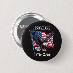 250 Jaar Jubileum VS Amerikaanse Vlag 1776-2026 Ronde Button 5,7 Cm