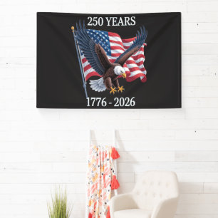 250 Jaar Jubileum VS Amerikaanse Vlag 1776-2026 Spandoek