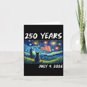 250 Jaar Kat Sterrennacht 4 juli 250ste verjaardag Kaart