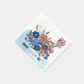 250 jaar Liberty Floral Patriotic Napkin Servet (Hoek)