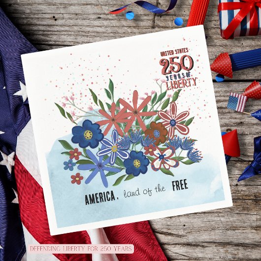 250 jaar Liberty Floral Patriotic Napkin Servet