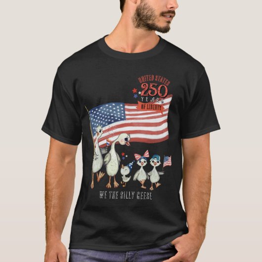 250 jaar Liberty Patriotic Gekke Goose T-shirt (Voorkant)