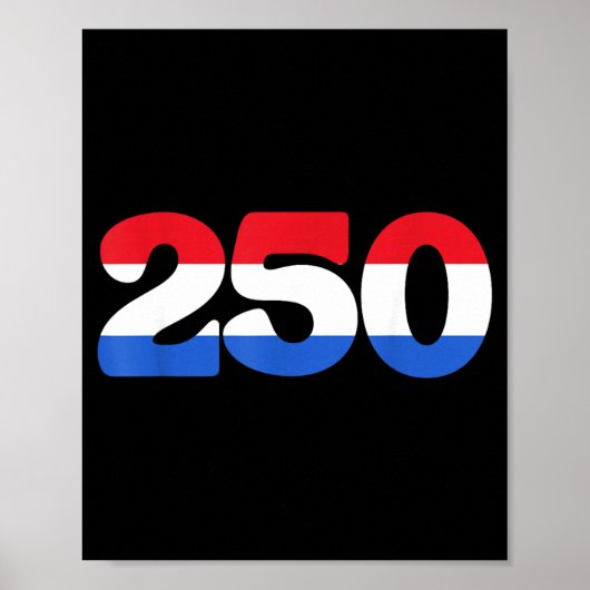 250 jaar onafhankelijkheid 250e verjaardag juli poster (Voorkant)