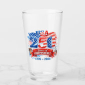 250 Jaar Onafhankelijkheid 4 juli Feest Glas (Voorkant)
