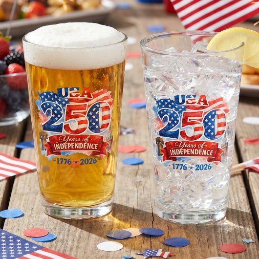 250 Jaar Onafhankelijkheid 4 juli Feest Glas