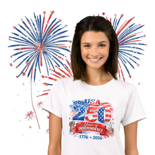 250 jaar onafhankelijkheid 4 juli jubileum t-shirt