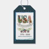250 Jaar Onafhankelijkheid Elegante Patriottische Cadeaulabel (Voorkant)