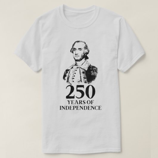 250 Jaar Onafhankelijkheid George Washington T-shirt (Design voorkant)