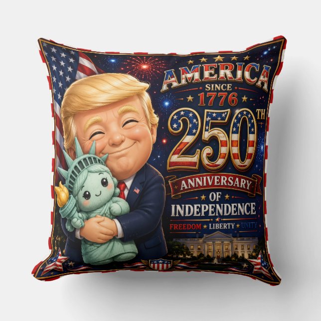 250 Jaar Onafhankelijkheid Trump Standbeeld van de Kussen (Voorkant)