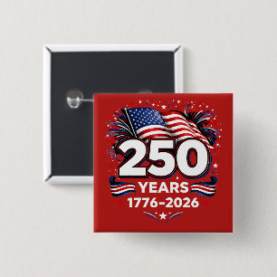 250 Jaar Onafhankelijkheid Vaderlandslievende Vuur Vierkante Button 5,1 Cm