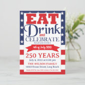 250 Jaar Onafhankelijkheids BBQ Kaart (Staand voorkant)