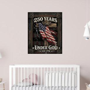 250 Jaar Onder God Wij Het Volk USA 2026 Kruis Poster