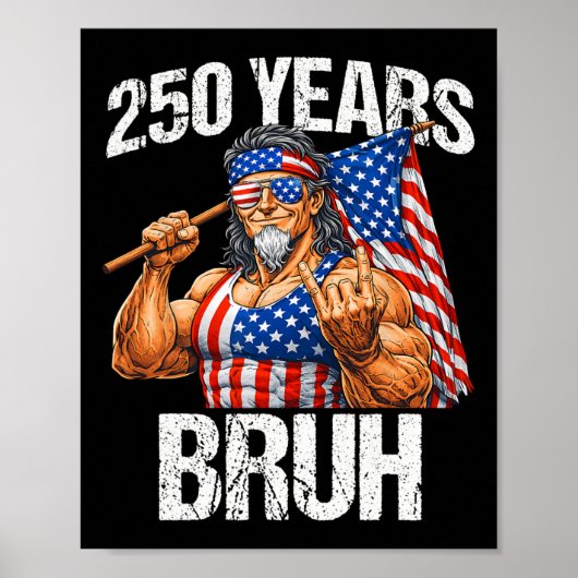 250 Jaar Oom Sam Rock Teken 250ste Verjaardag Poster (Voorkant)
