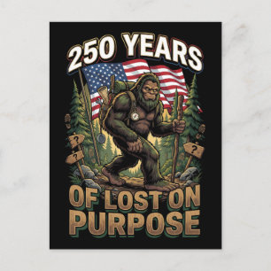250 Jaar Opzettelijk Verdwaald Bigfoot Patriottisc Briefkaart